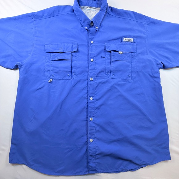 Columbia Other - Columbia PFG Bahama II Fishing Shirt Men XXL Blue Omni Shade Vented Short Sleeve
